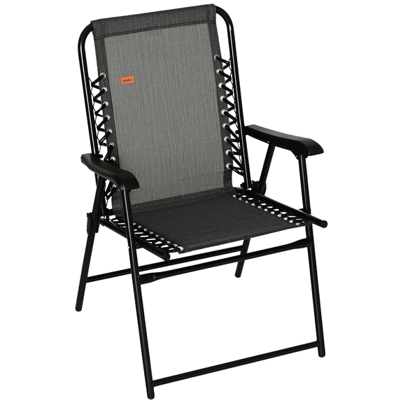 Patio Folding Chair, Sling Suspension Chair for Deck, Camping, Sports Events, Patio, Beach & Pool, Space Saving, Gray