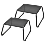 Patio Footstools,Outdoor Ottomans Small Stool,Multipurpose Waterpfoof Side Table for Balcony,Lawn,Porch Set of 2 Black