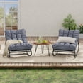 thumbnail image 1 of Patio Furniture 2Pcs Indoor/Outdoor Rocking Papasan Chairs, Patio Rocking Chairs with Comfy Cushions, Sturdy Metal Frame, Outdoor Papasan Chair for Patio, Garden, Nursery, Living Room, 1 of 8