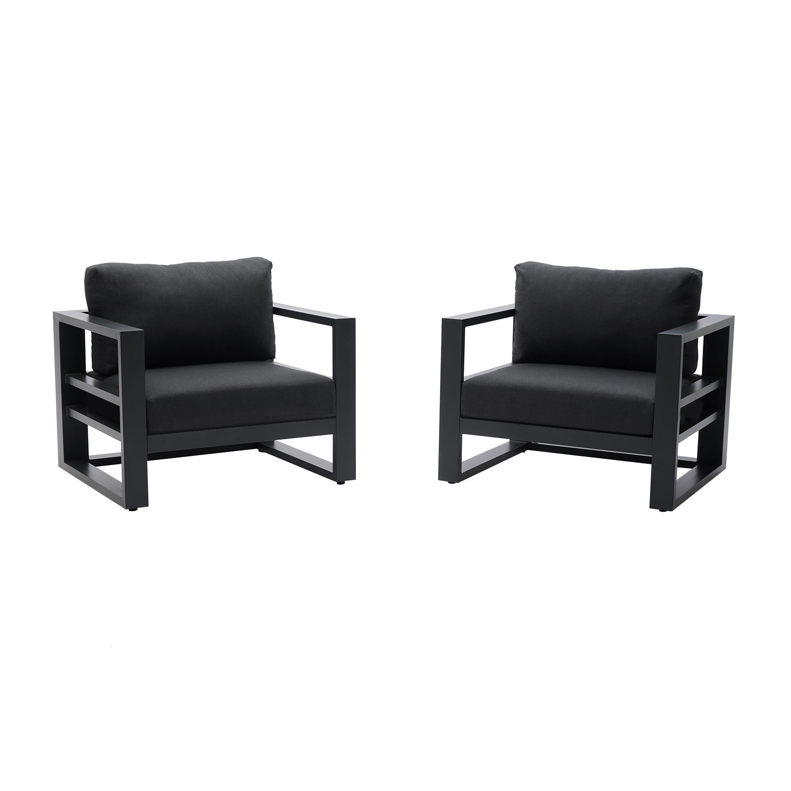 Patio Furniture Armchairs 2 PCS Set Outdoor Aluminum Sofa Set of 2 All ...