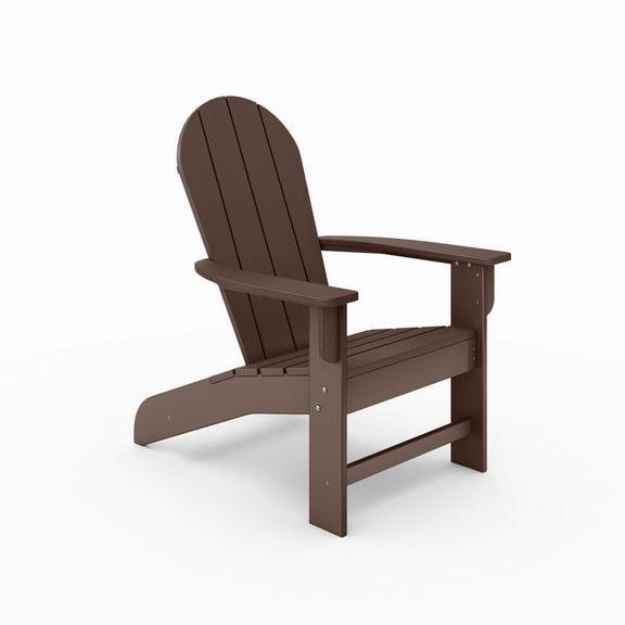 Patio Furniture Brown Adirondack Chair – Premium HDPE Poly Lumber for Pool, Patio, and Garden Elegance,Outdoor Sofa