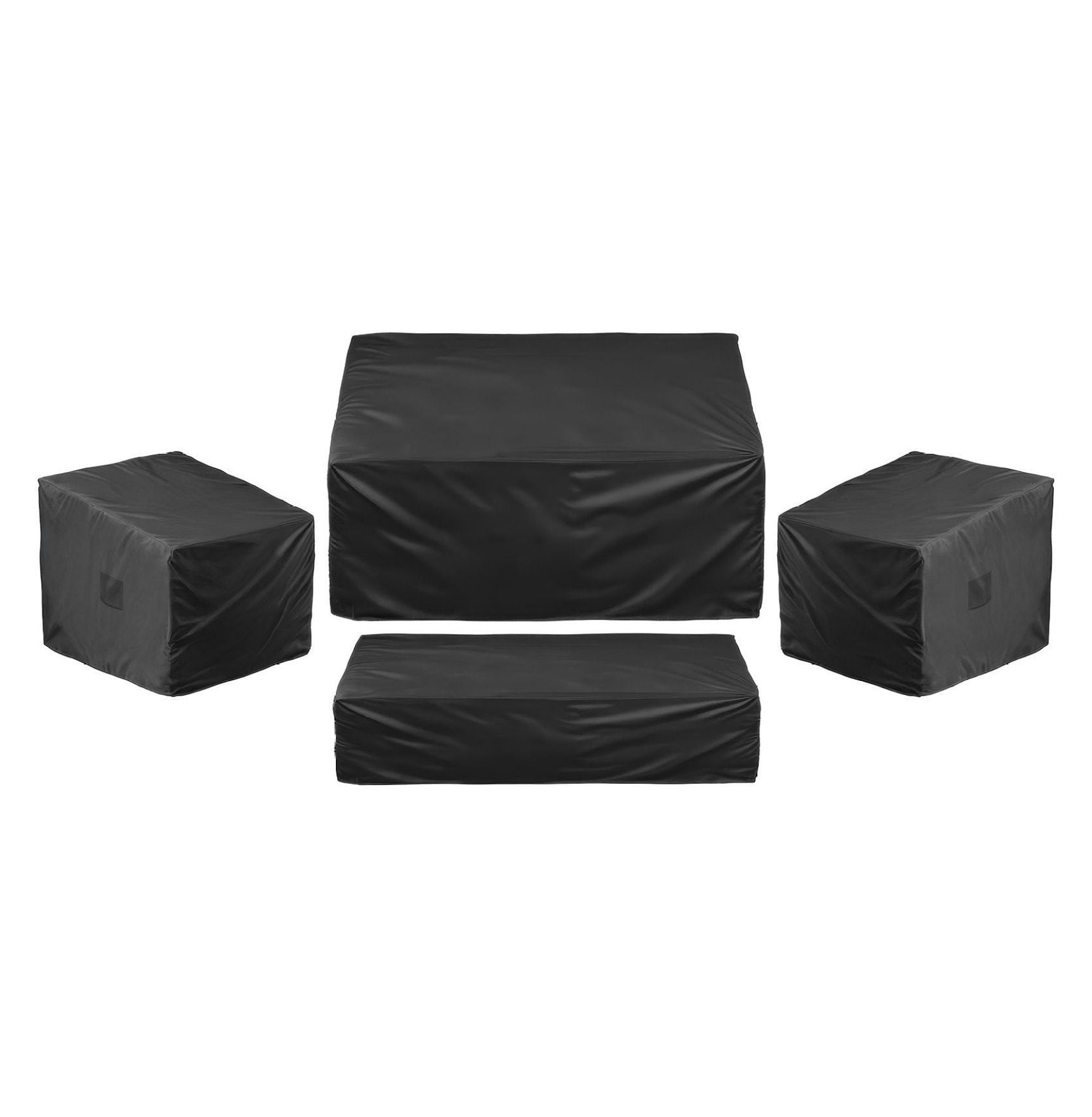 Patio Furniture Cover 4-Piece Set, 420D Waterproof Outdoor Table & Chair Covers, Universal Fit for Sofa, Couch, Lawn Furniture - Black