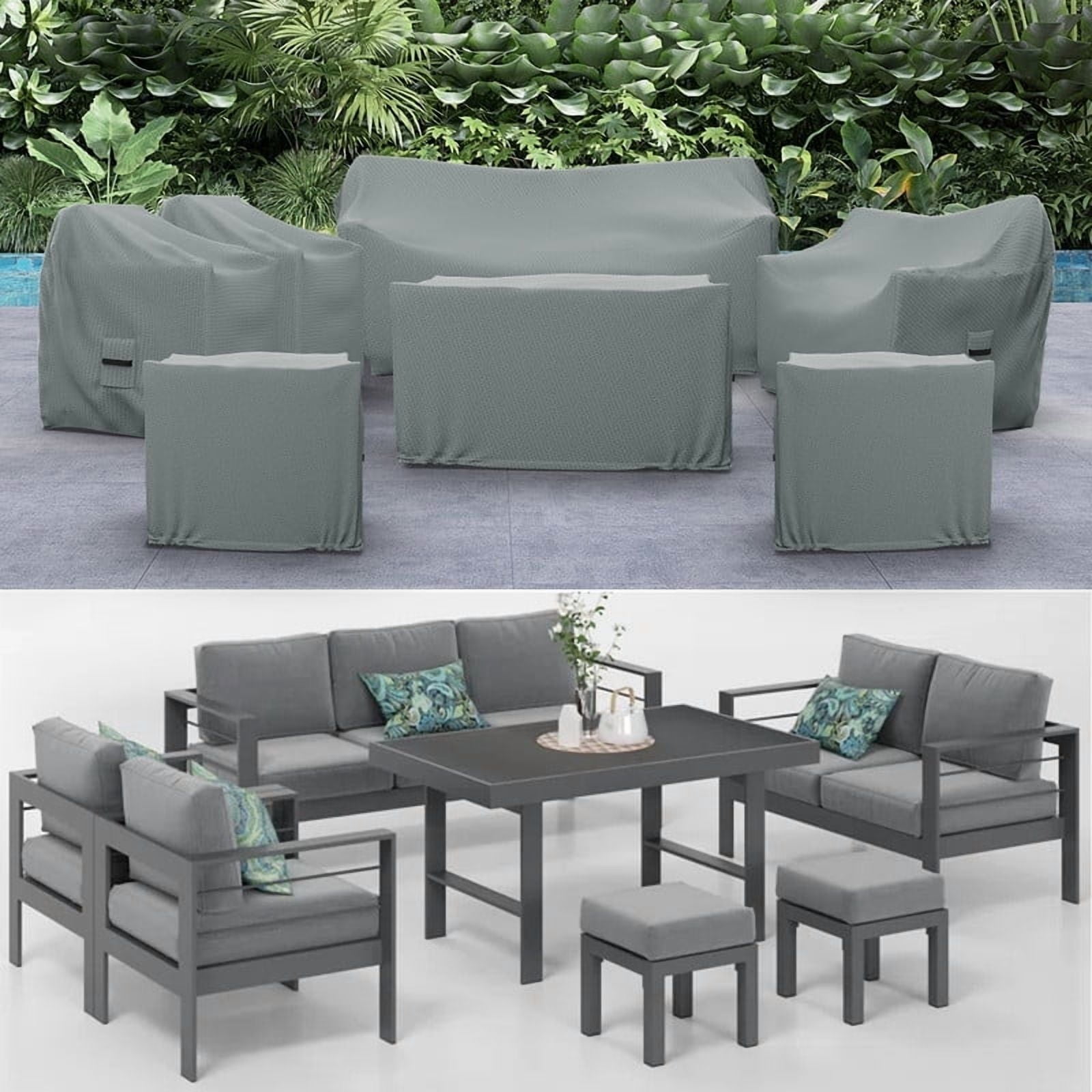 Patio Furniture Cover for 7 Piece Sofa Seating Group