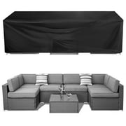 Patio Furniture Covers 124x63x29 inches Waterproof Patio Set Covers 420D Outdoor Rectangular Furniture Covers Windproof Dustproof for Garden Black