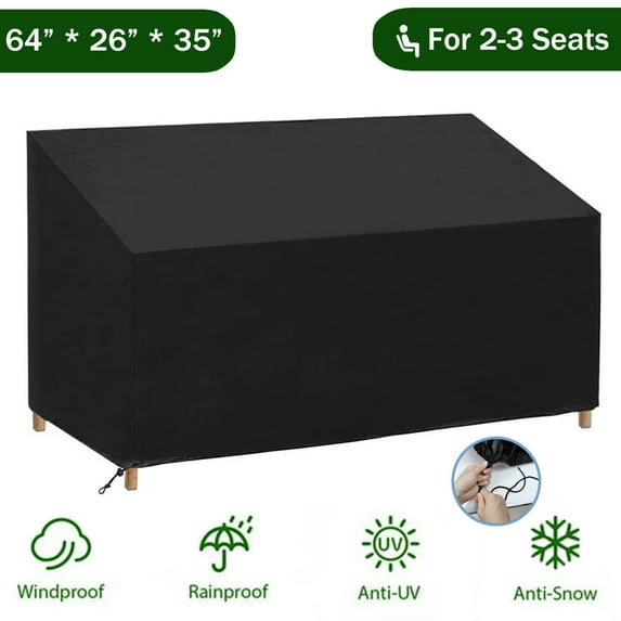 Patio Furniture Covers, 3-Seater Patio Loveseat Cover,Dinosam Outdoor Furniture Cover Waterproof Outdoor Chair Covers Patio Covers for Outdoor Furniture, Black