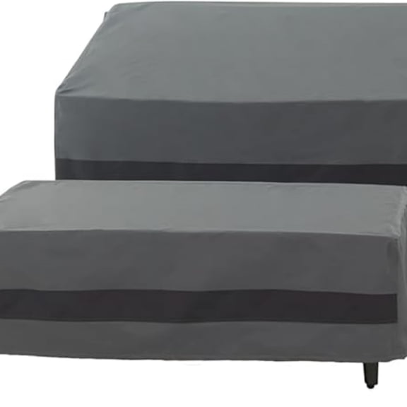 Patio Furniture Covers 4 Piece Set, Outdoor Waterproof, Heavy Duty 600D Lawn Patio Covers Grey-Black