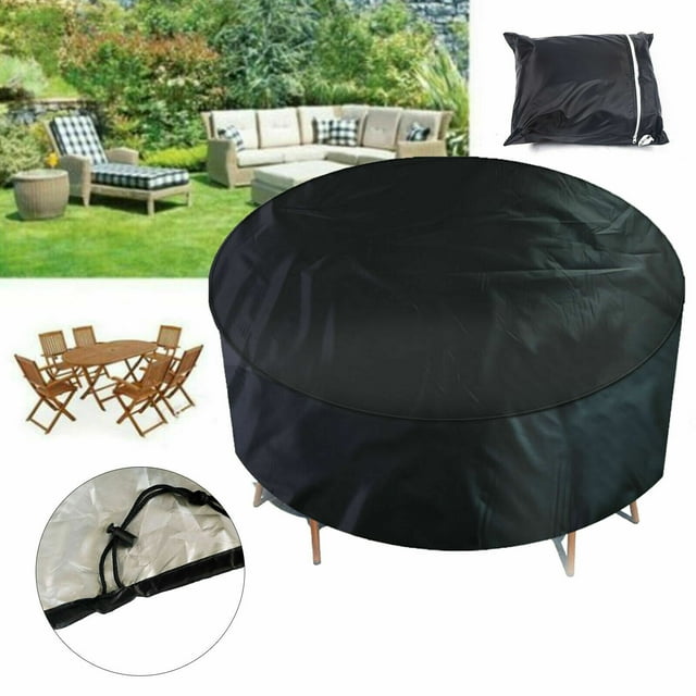 Patio Furniture Covers, 73" x 43" Waterproof Round Patio Table And Chair Set Cover Round Table