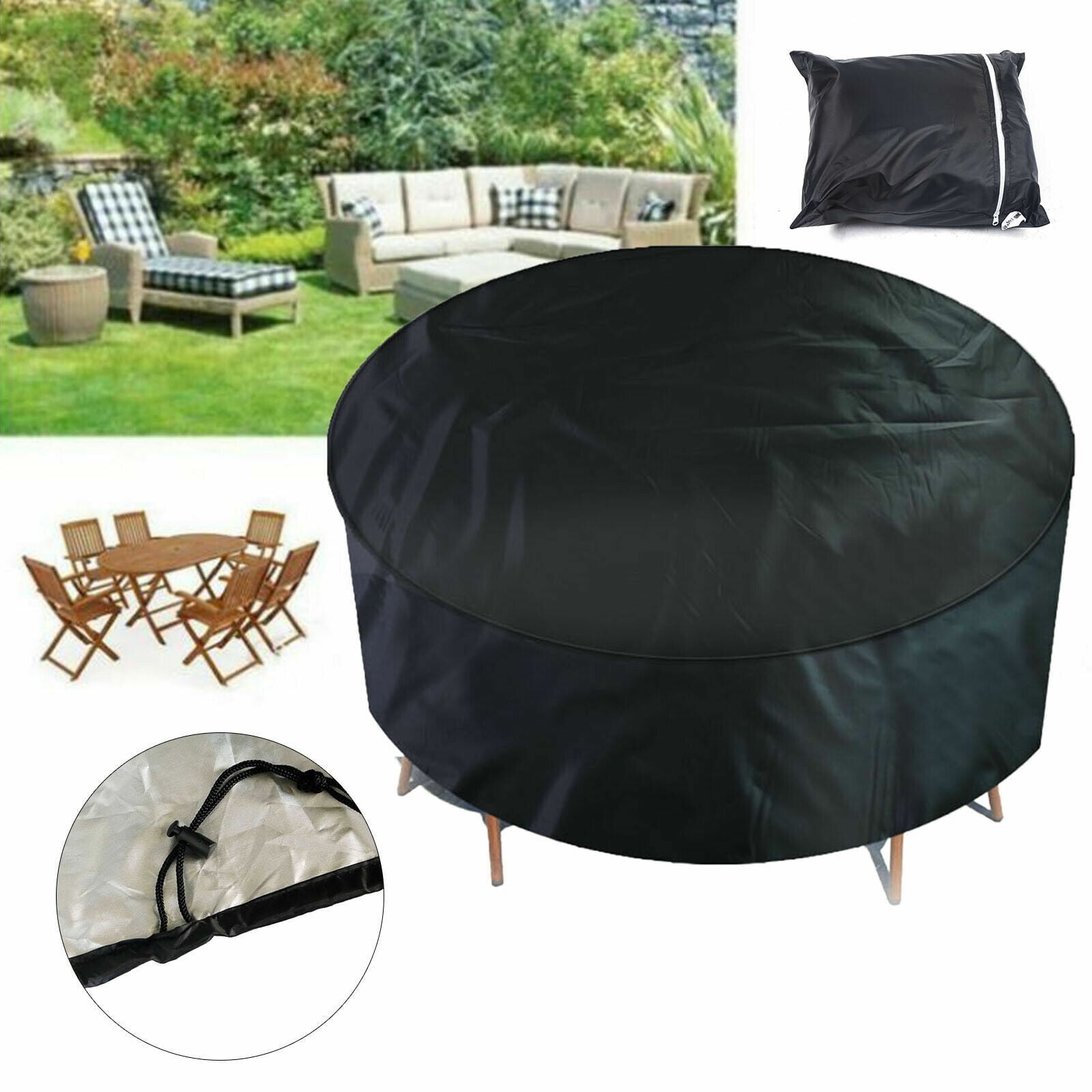 Patio Furniture Covers, 73" x 43" Waterproof Round Patio Table And Chair Set Cover Round Table ...