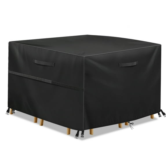 Patio Furniture Covers, King Do Way 600D Heavy Duty Oxford Polyester 125x125x74cm Outdoor Furniture Covers, Waterproof Patio Square Table Cover Black
