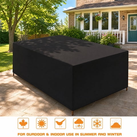 YEERSWAG Patio Furniture Cover For Table and Chairs, Outdoor Dining Set Cover 420D Waterproof Weatherproof Outdoor Paito Set Covers - 71"x47"x29"