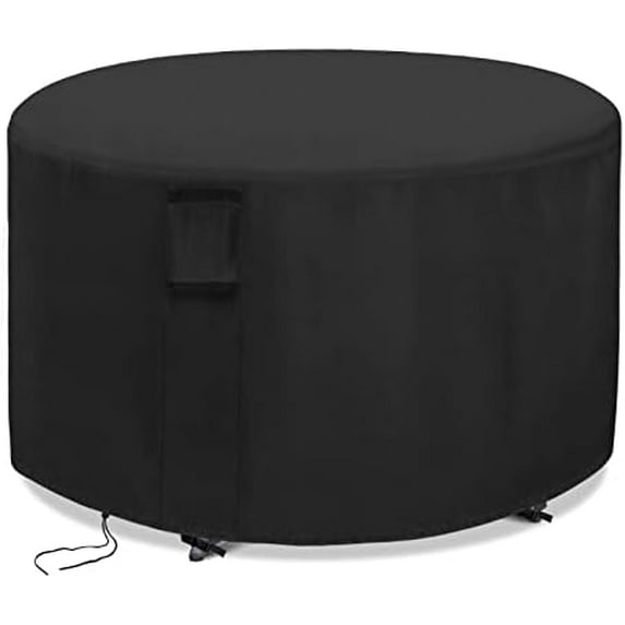 Patio Furniture Covers Round,34 Inch Outdoor Dinner Table Cover Waterproof,Round Patio Coffee Table Cover for All Weather Resistant - 34 x 16 Inch