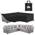thumbnail image 1 of Patio Furniture Covers Waterproof Heavy-duty 600DPU Outdoor Furniture Covers, V-Shape Large Patio Sofa Cover Set with Handles and Windproof Buckles,105.5" x 85" x 33" x 31", Black, 1 of 8