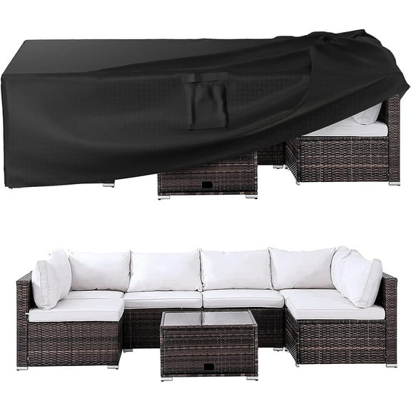 SwFoer Patio Furniture Covers Waterproof Outdoor Couch Sectional Sofa Set Cover 108in x 82in x 28in