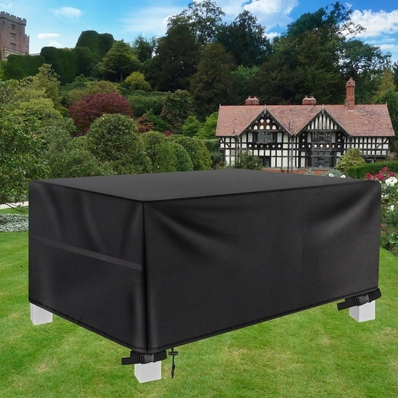 Patio Furniture Covers Waterproof Outdoor Couch Sectional Sofa Set Cover Rectangular Table Chairs Cover, Black(49"L*49"W*29"H)