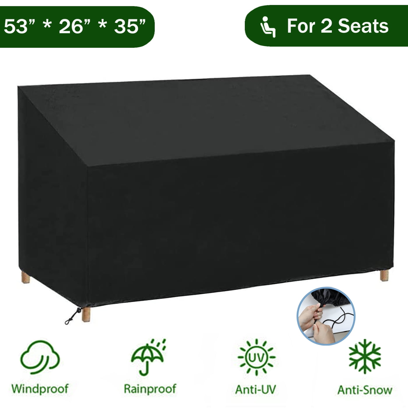 Patio Furniture Covers Waterproof Outdoor Furniture Cover for Winter, 2Seater Patio Loveseat