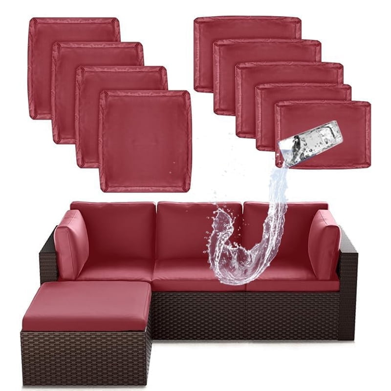 Patio Furniture Cushion Replacement with Zipper, 9 Pcs Outdoor Patio Cushion Covers Replacement