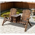 thumbnail image 1 of Patio Furniture Double Adirondack Chair Loveseat,Double Wooden Adirondack Chair with Ice Bucket,Outdoor Loveseat with High Backrest,Patio Chairs, 1 of 7