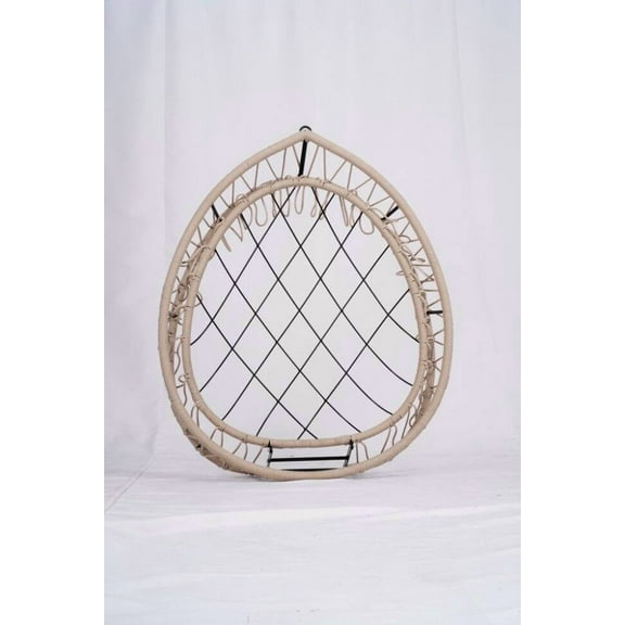 Patio Furniture Outdoor garden rattan egg swing chair hanging chair PE hanging chair Dark Gray white,Outdoor Sofa