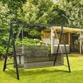 thumbnail image 1 of Patio Furniture Outsunny Metal Porch Swing Stand, Heavy Duty Swing Frame, Hanging Chair Stand Only, 528 LBS Weight Capacity, for Backyard, Patio, Lawn, Playground, Black,Patio Chairs, 1 of 9
