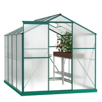 Patio Furniture Polycarbonate Greenhouse,6'x 8' Heavy Duty Walk-in Plant Garden Greenhouse for Backyard/Outdoor,Outdoor Sofa