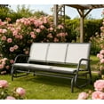 thumbnail image 1 of Patio Furniture Porch Glider Swing with 3 Seats,3-Person Outdoor Patio Glider Bench,Breathable Mesh Fabric, Metal Frame,Outdoor Sofa, 1 of 7