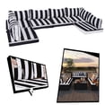 thumbnail image 1 of SDJPOI Patio Furniture Sectional Cushions, 14 Piece Waterproof Outdoor Sofa Cushion Replacement(black white), 1 of 8