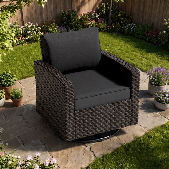 Patio Furniture Set 1 Piece - All-Weather - Rattan Wicker Outdoor Patio Conversation Set, Modular Sectional Sofa for Backyard, Garden, Patio, Poolside