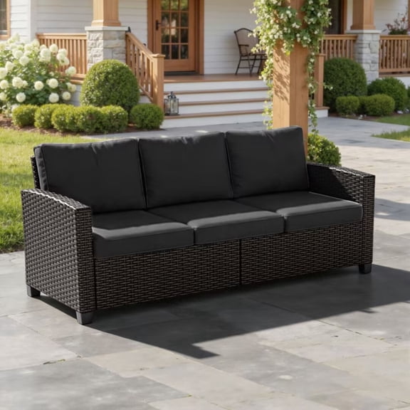 Patio Furniture Set 1 Piece - All-Weather - Rattan Wicker Outdoor Patio Conversation Set, Modular Sectional Sofa for Backyard, Garden, Patio, Poolside