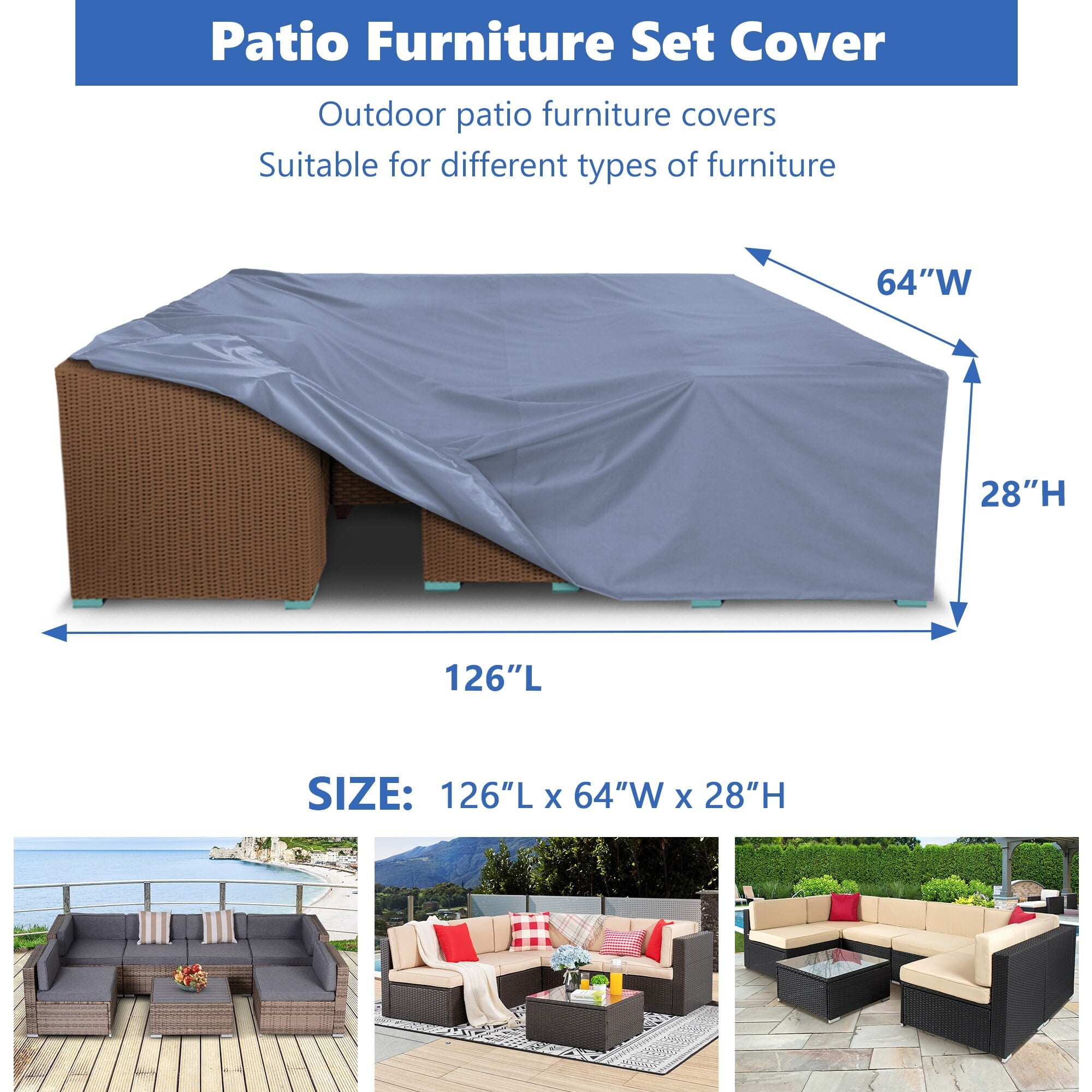 Patio Furniture Set Cover Waterproof Patio Covers for Sectional Couch
