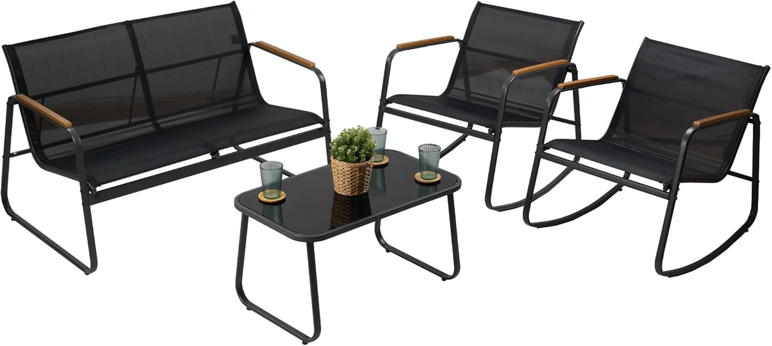 Patio Furniture Set Outdoor Conversation Set with 2 Patio Dining Chairs