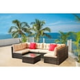 thumbnail image 1 of Patio Furniture Set Pe Rattan Sectional Garden Furniture Corner Sofa Set (7 Pieces, Shallow Browncushion), 1 of 9