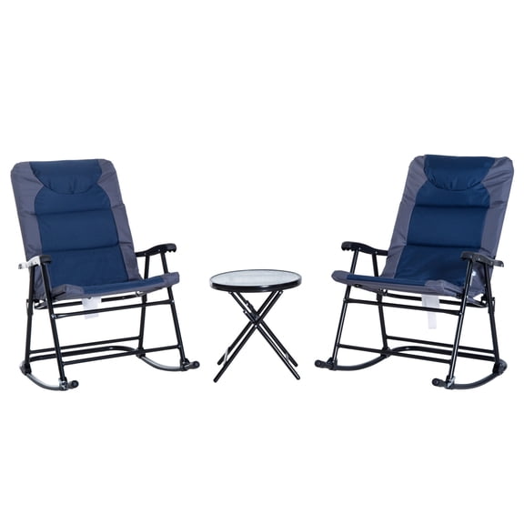 Patio Furniture Set with Rocking Chairs & Table / Ample Space for Multiple People
