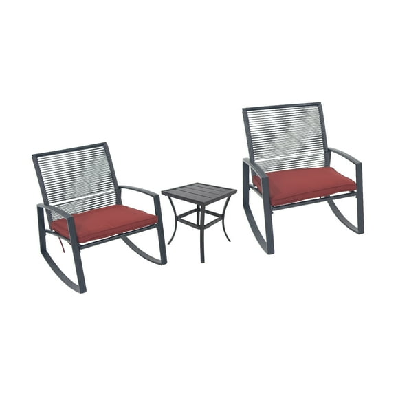 Patio Furniture Sets 2-person Outdoor Patio Bistro Metal Rocking Conversation Set With Table,Outdoor Patio Furniture Sets