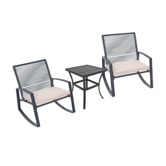Patio Furniture Sets 2-person Outdoor Patio Bistro Metal Rocking Conversation Set With Table,Outdoor Patio Furniture Sets