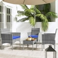 thumbnail image 1 of TINKLE WELL 4-Person Conversation Patio Furniture Wicker Patio Table and Chairs Set, Brown Dark Blue, 1 of 7