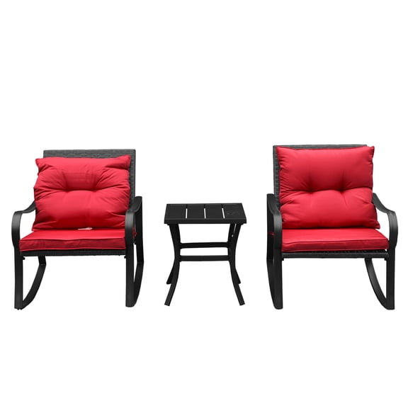 Patio Furniture Sets Metal 2 - Person Outdoor Patio Rocking Seating Group with Cushions,Outdoor Dining Sets