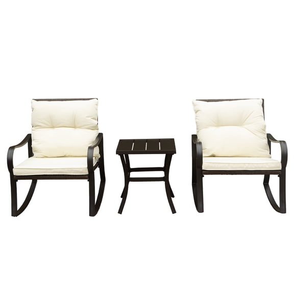 Patio Furniture Sets Metal 2 - Person Outdoor Patio Rocking Seating Group with Cushions,Outdoor Dining Sets