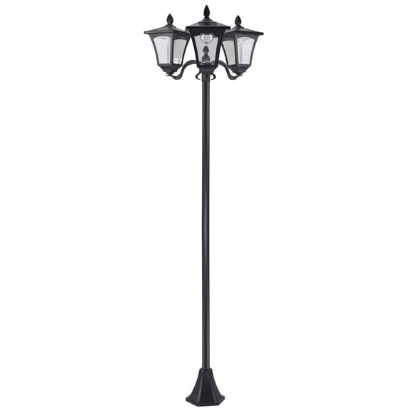 Patio Furniture Sets Outsunny 72" Solar Lamp Post, Triple-Head Street Light, All-Weather Waterproof Stainless Steel, Vintage Style for Garden, Lawn, Pathway, Driveway, Black,Outdoor Furniture Sets