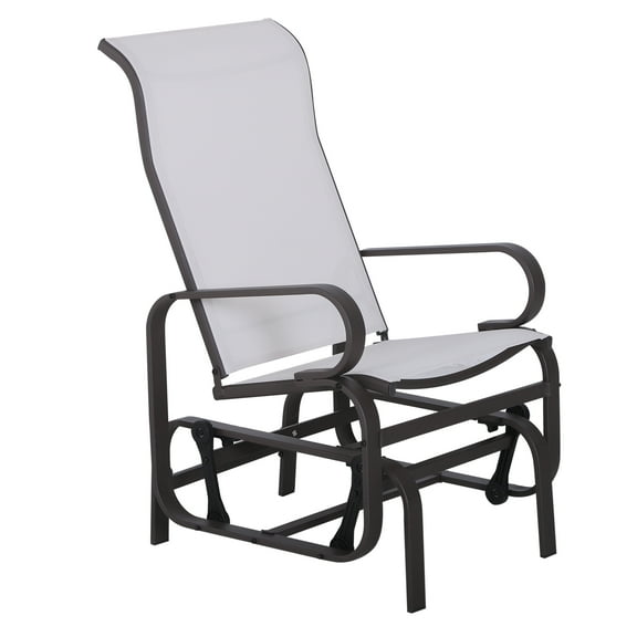 Patio Furniture Sets Outsunny Outdoor Glider Chair, Gliders for Outside Patio with Smooth Rocking Mechanism and Lightweight Construction for Backyard, Beige,Outdoor Dining Sets