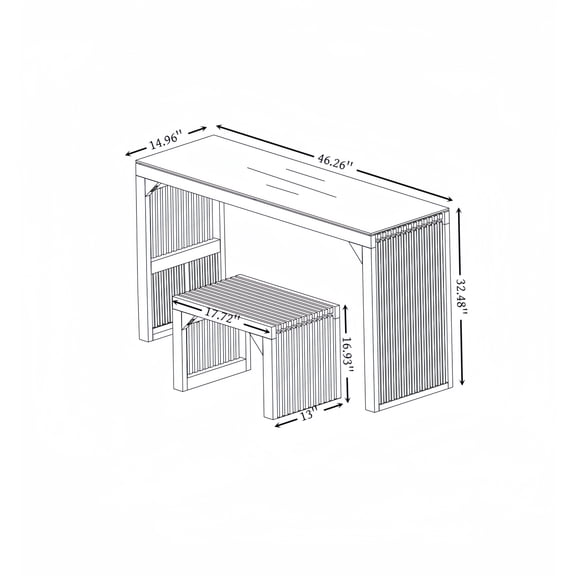 Patio Furniture Sets Pine Dining Bench and Table, Indoor Wood Bench for Entryway,Living Room,Kitchen and Bedroom Table and Bench Set (Nature, Bench & Table) Small Tempered glass included,Outdoor Furn