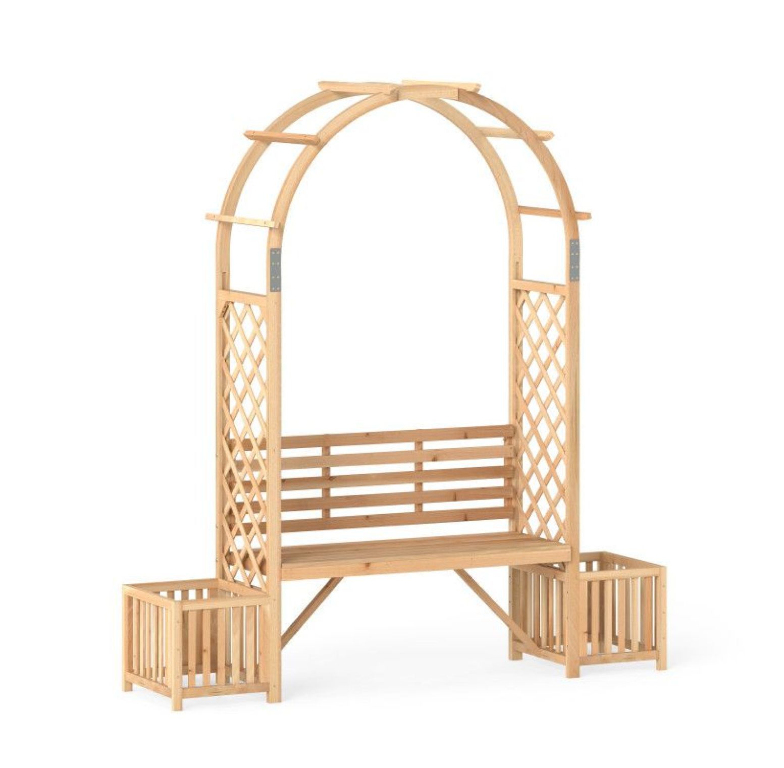 Patio Garden Bench Arbor ArchOutdoor Wood Decorative Seating - Walmart.com