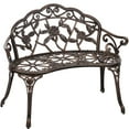 thumbnail image 1 of Patio Garden Bench Bronze Park Yard Furniture Cast Aluminum Rose Antique, 1 of 7