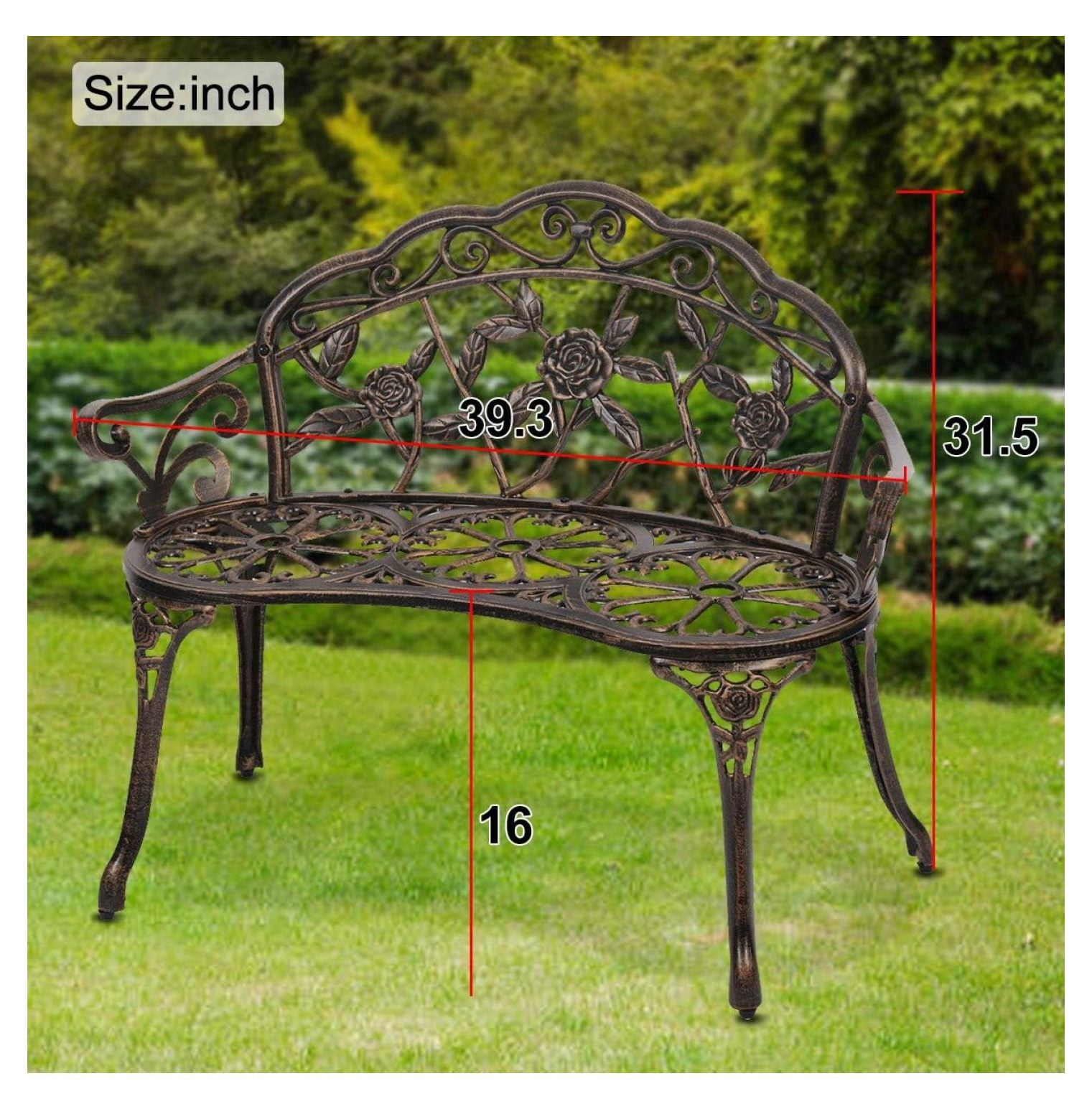 Material Bench Patio Garden Bench Park Bench Loveseats for Outdoor Porch, Patio, Lawn ...
