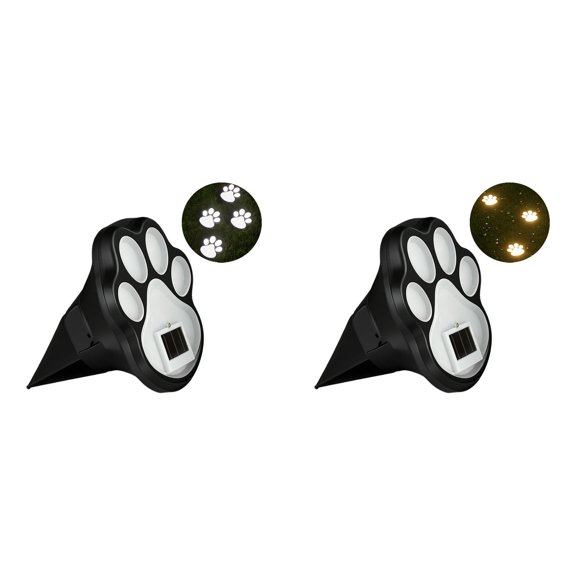 Patio & Garden Outdoor Lighting Solar Ground Lights LED Cute Paw Shaped Ground Stake Lights Warm White Wireless Outdoor Landscape Lamp Solar Pathway Light for Yard Lawn Flower Bed Driveway Sidewalk