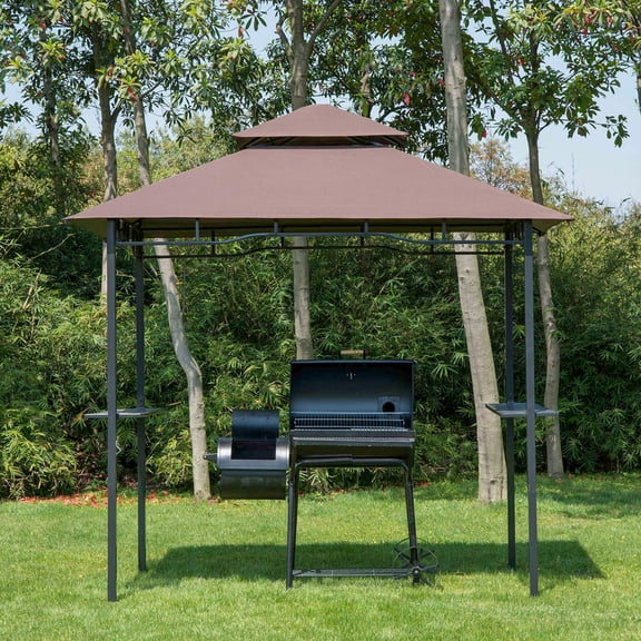 Patio Gazebos, Grill Gazebo with Double Roof, Outdoor BBQ Canopy, Multi Backyard Gazebos,Steel Large Gazebos, Garden & Outdoor Canopies & Gazebos Gazebos