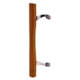 thumbnail image 1 of Patio Glass Door Wood Handle Set Replacement - Chrome with Wood Door Handle 10" with 6-5/8" hole spacing - Sliding Patio Glass Door Repair | Glass Door Handle Wood with Chrome Finish, 1 of 7