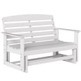 thumbnail image 1 of Patio Glider Bench w/ HDPE Slatted Double Rocking Chair, White, 1 of 7