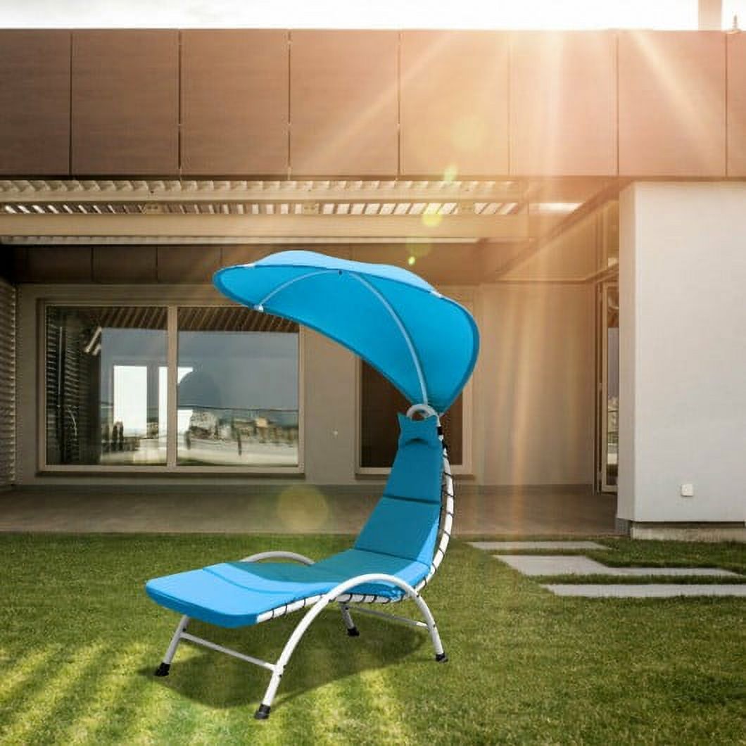 Patio Hanging Swing Hammock Chaise Lounger Chair with Canopy-Blue - image 1 of 7