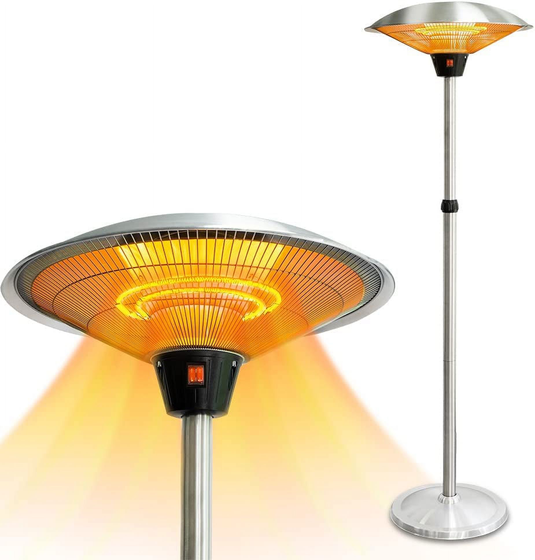 Patio Heater 1500W for Outdoor Heating with Adjustable Height, Quiet