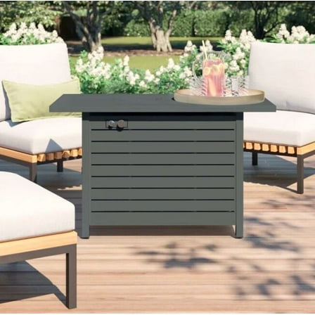 Patio Heater 25 H x 42 W Outdoor Fire Pit Table with Lid (Gray),Propane Heater